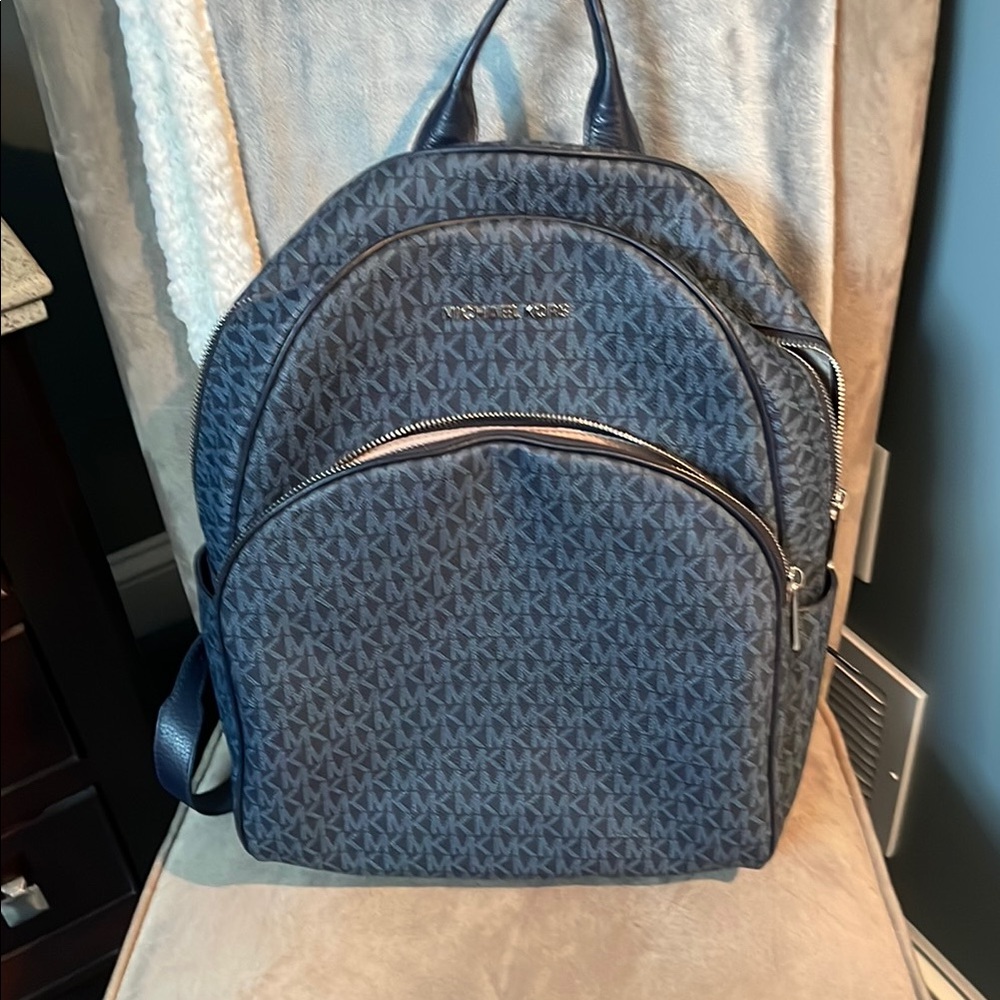 Michael Kors Navy Monogram Backpack